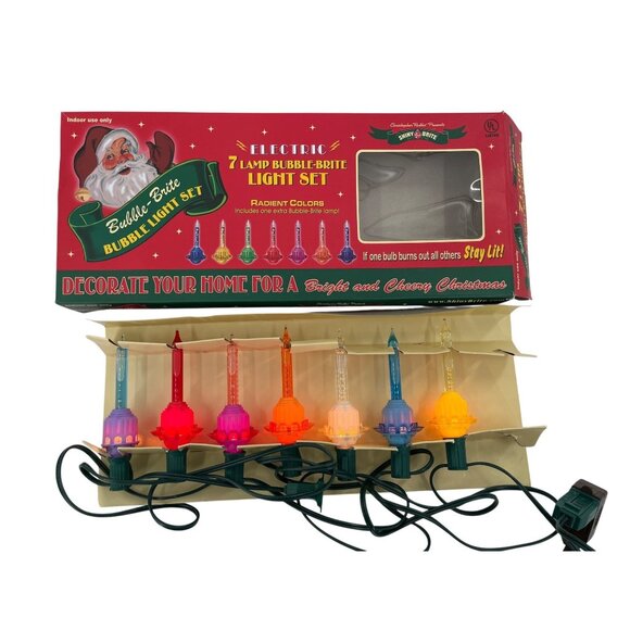 Christopher Radko Bubble-Brite 7-Light Set Radiant Colors Christmas Decor Indoor - Picture 1 of 11